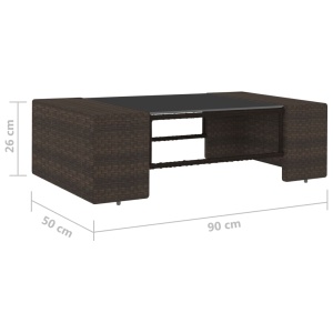 Set mobilier de grădină, 2 piese, maro, poliratan - Img 9