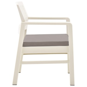 Set mobilier de grădină, 3 piese, alb, plastic - Img 4