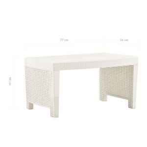 Set mobilier de grădină, 3 piese, alb, plastic - Img 10