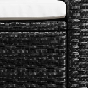 Set mobilier de grădină, 3 piese, negru &amp; alb, poliratan - Img 2
