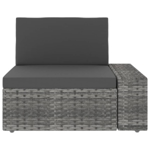 Set mobilier de grădină, 4 piese, gri, poliratan - Img 7