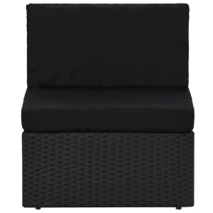 Set mobilier de grădină, 4 piese, negru, poliratan - Img 12