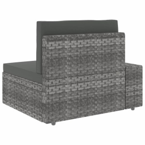 Set mobilier de grădină, 5 piese, gri, poliratan - Img 10