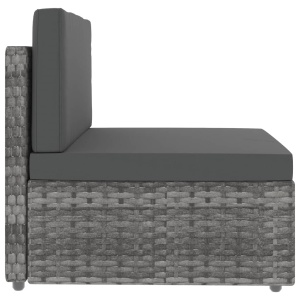 Set mobilier de grădină, 7 piese, gri, poliratan - Img 6