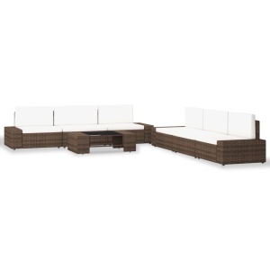 Set mobilier de grădină, 7 piese, maro, poliratan