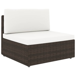 Set mobilier de grădină, 7 piese, maro, poliratan - Img 4