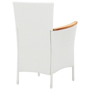 Set mobilier de grădină, 9 piese, alb, poliratan - Img 7