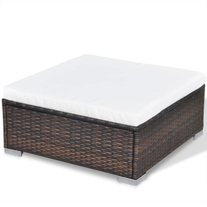 Set mobilier de grădină cu perne, 10 piese, maro, poliratan - Img 12