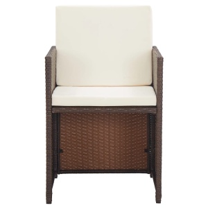 Set mobilier de grădină cu perne, 15 piese, maro, poliratan - Img 7