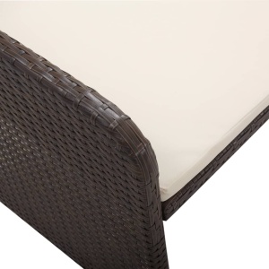 Set mobilier de grădină cu perne, 2 piese, maro, poliratan - Img 12