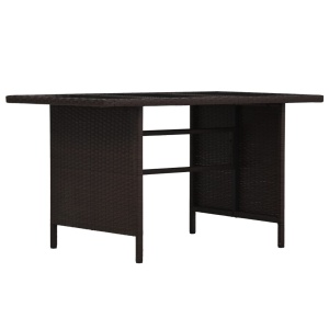 Set mobilier de grădină cu perne, 3 piese, maro, poliratan - Img 6