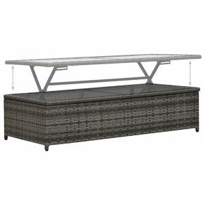 Set mobilier de grădină cu perne, 4 piese, antracit, poliratan - Img 8