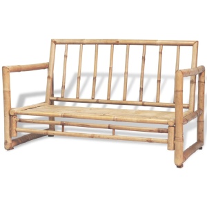 Set mobilier de grădină cu perne, 4 piese, bambus - Img 4