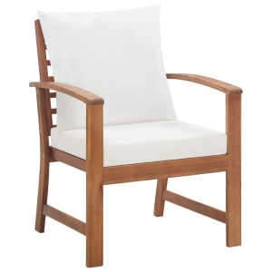 Set mobilier de grădină cu perne, 4 piese, lemn masiv de acacia - Img 12