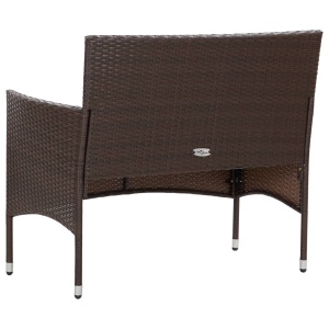 Set mobilier de grădină cu perne, 4 piese, maro, poliratan - Img 4