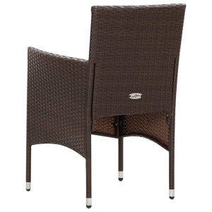 Set mobilier de grădină cu perne, 4 piese, maro, poliratan - Img 7