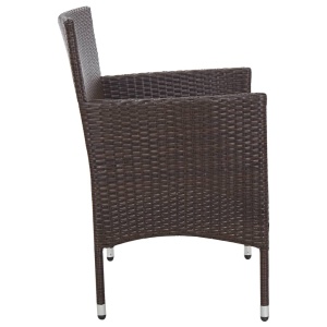 Set mobilier de grădină cu perne, 4 piese, maro, poliratan - Img 8