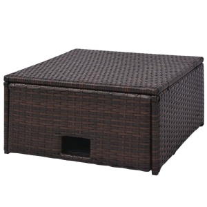 Set mobilier de grădină cu perne, 4 piese, maro, poliratan - Img 7