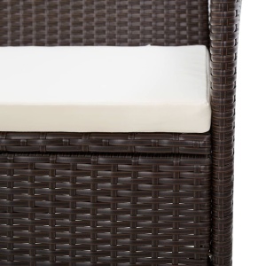 Set mobilier de grădină cu perne, 4 piese, maro, poliratan - Img 11