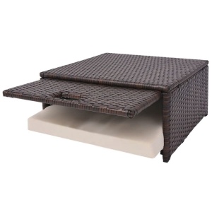 Set mobilier de grădină cu perne, 4 piese, maro, poliratan - Img 10