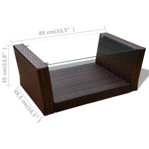 Set mobilier de grădină cu perne, 4 piese, maro, poliratan - Img 9