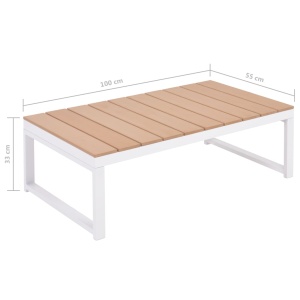 Set mobilier de grădină cu perne, 5 piese, aluminiu și WPC - Img 9