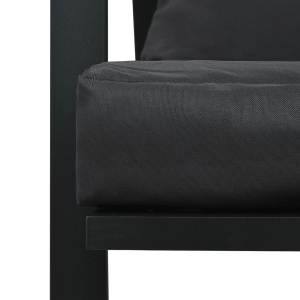 Set mobilier de grădină cu perne, 5 piese, gri inchis, aluminiu - Img 10