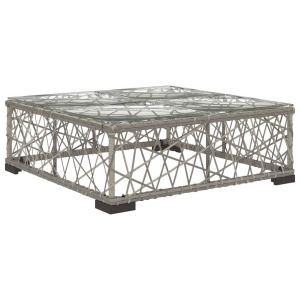Set mobilier de grădină cu perne, 5 piese, gri, poliratan - Img 6