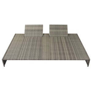 Set mobilier de grădină cu perne, 5 piese, gri, poliratan - Img 5