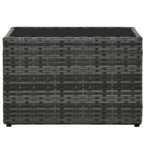 Set mobilier de grădină cu perne, 5 piese, gri, poliratan - Img 10