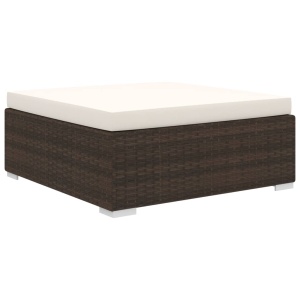 Set mobilier de grădină cu perne, 5 piese, maro, poliratan - Img 5