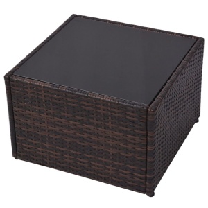 Set mobilier de grădină cu perne, 5 piese, maro, poliratan - Img 9