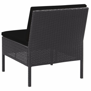 Set mobilier de grădină cu perne, 5 piese, negru, poliratan - Img 5