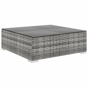 Set mobilier de grădină cu perne, 6 piese, gri, poliratan - Img 5