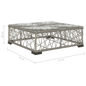 Set mobilier de grădină cu perne, 6 piese, gri, poliratan - Img 9