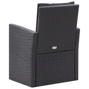 Set mobilier de grădină cu perne, 6 piese, negru, poliratan - Img 9