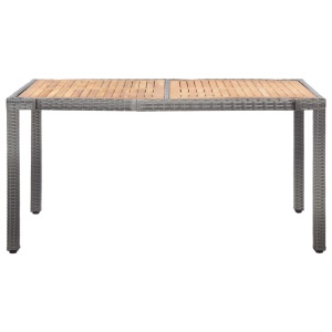 Set mobilier de grădină cu perne, 7 piese, gri, poliratan - Img 3