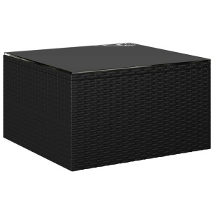 Set mobilier de grădină cu perne, 7 piese, negru, poliratan - Img 6