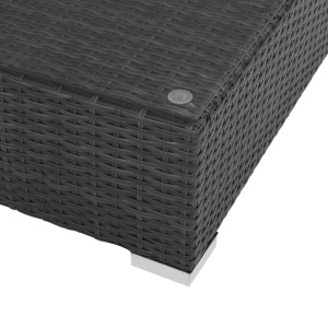 Set mobilier de grădină cu perne, 7 piese, negru, poliratan - Img 6