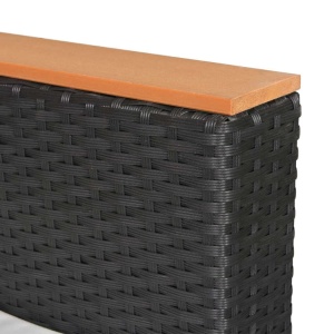 Set mobilier de grădină cu perne, 7 piese, negru, poliratan - Img 10