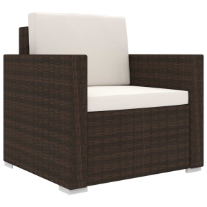 Set mobilier de grădină cu perne, 8 piese, maro, poliratan - Img 7