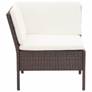Set mobilier de grădină cu perne, 8 piese, maro, poliratan - Img 11