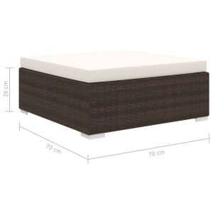 Set mobilier de grădină cu perne, 8 piese, maro, poliratan - Img 10