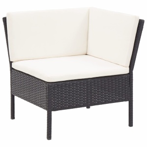 Set mobilier de grădină cu perne, 8 piese, negru, poliratan - Img 6
