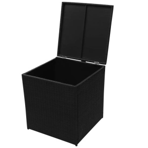 Set mobilier de grădină cu perne, 8 piese, negru, poliratan - Img 5