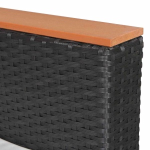 Set mobilier de grădină cu perne, 8 piese, negru, poliratan - Img 10