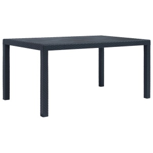 Set mobilier exterior 7 piese antracit plastic aspect ratan - Img 7