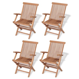 Set mobilier grădină, 5 piese, lemn masiv de tec - Img 3
