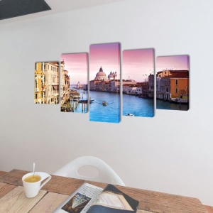 Set tablouri de perete cu imprimeu Veneția, 200 x 100 cm - Img 2