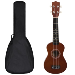 Set ukulele soprano, cu husă, pentru copii, 21", lemn